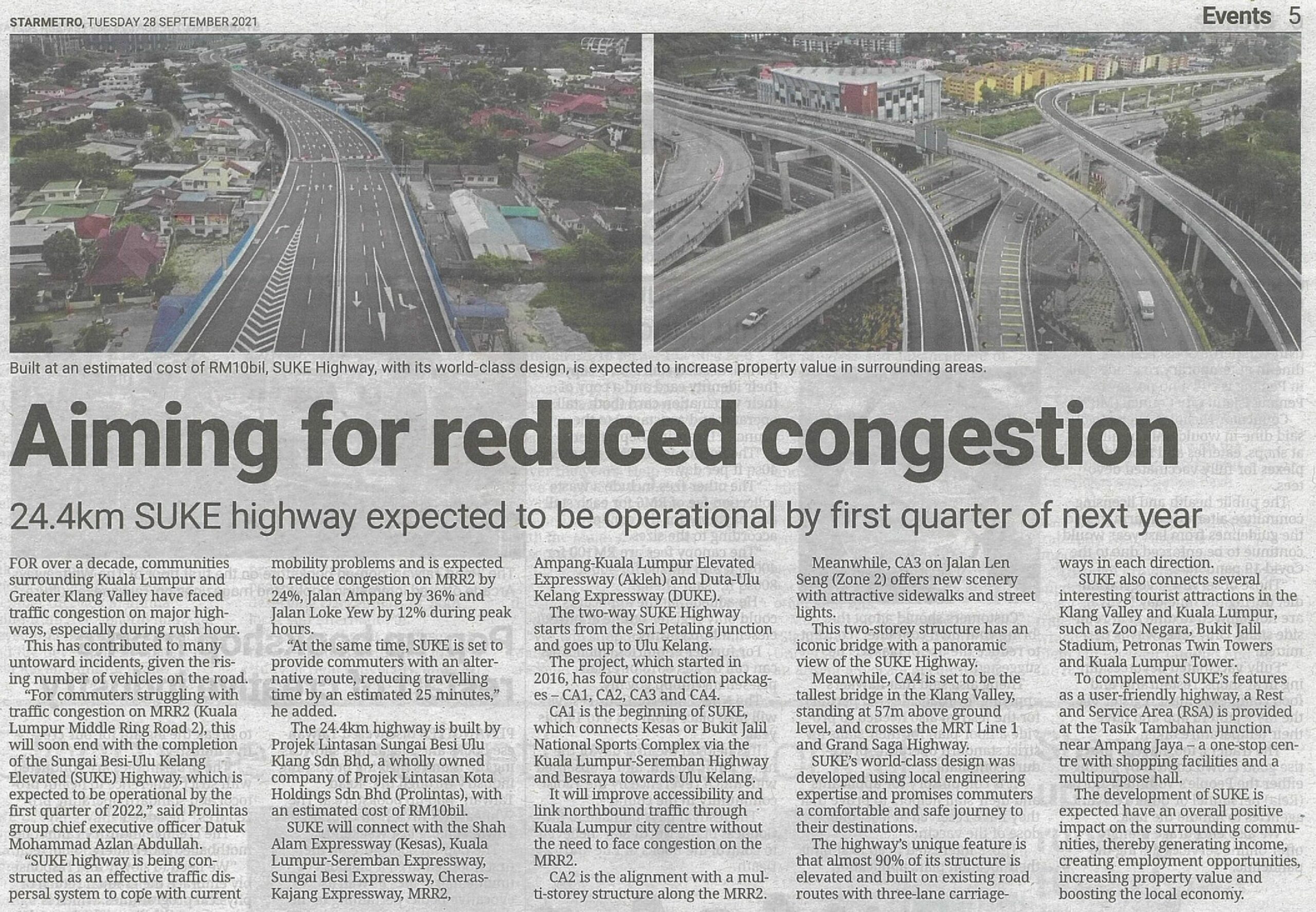 SUKE aiming for reduced congestion