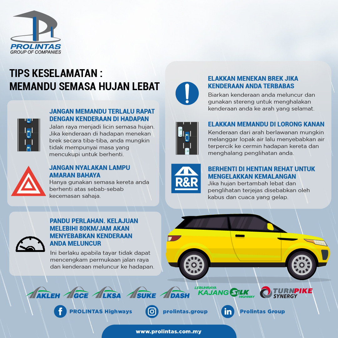 Tips Keselamatan: Memandu Semasa Hujan Lebat