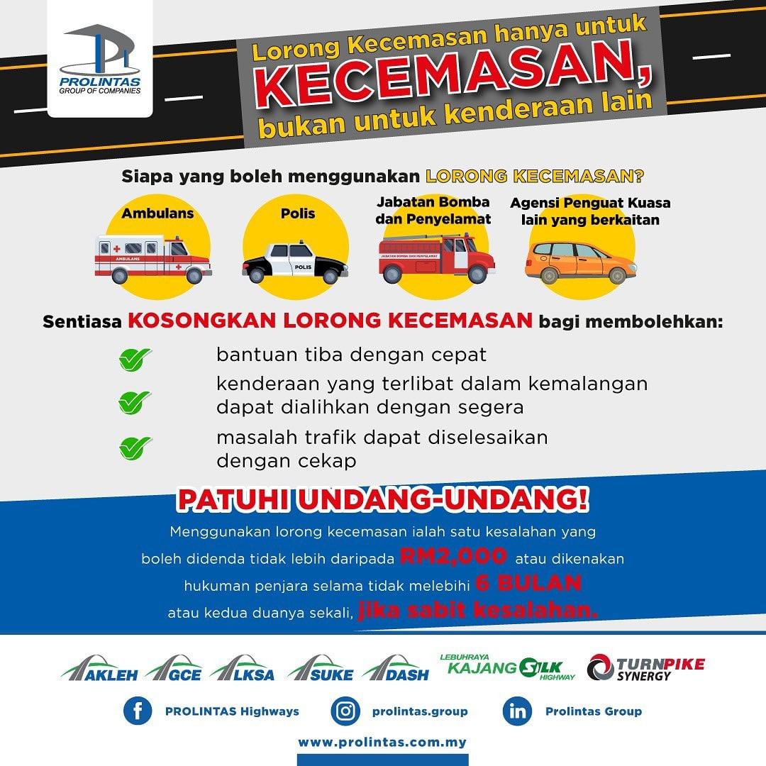 Lorong Kecemasan Hanya Untuk Kecemasan Bukan Untuk Kenderaan Lain