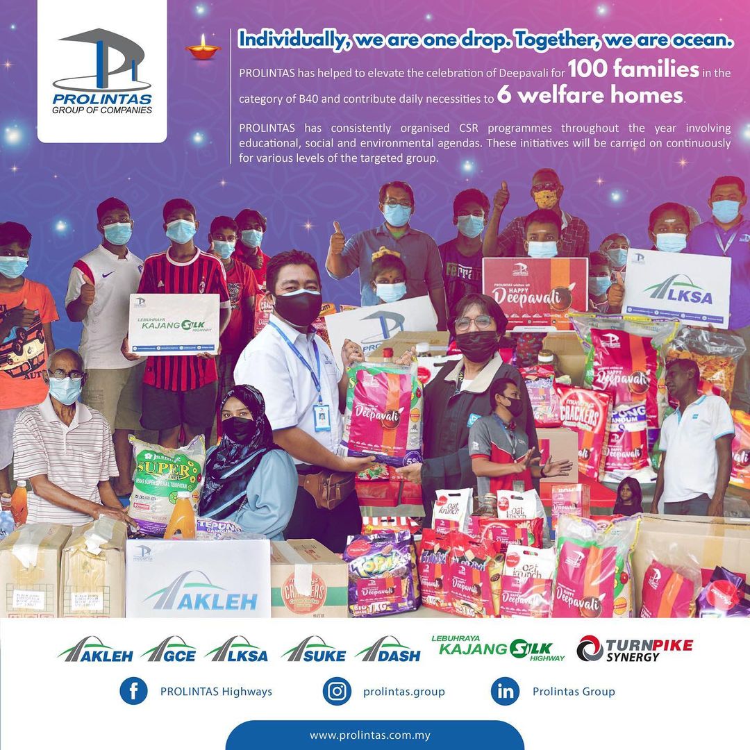 PROLINTAS has helped to elevate Deepavali celebration for 100 families