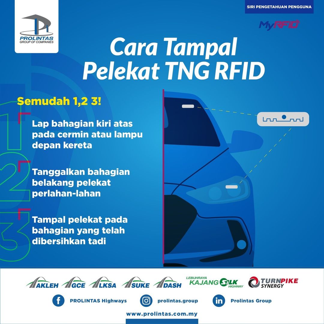 Cara Tampal Pelekat TNG RFID