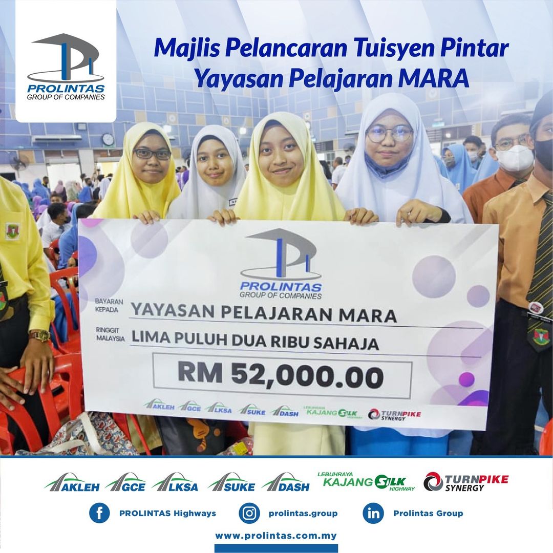 PROLINTAS menyokong program tuisyen pintar oleh Yayasan Pelajaran MARA