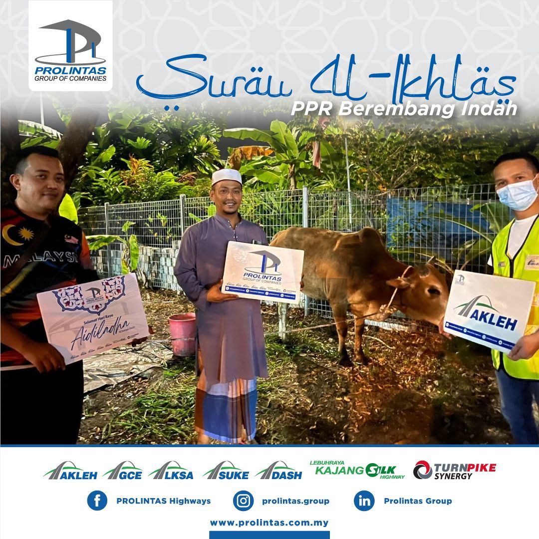 PROLINTAS Meyumbang Lembu Korban dan Mengagihkan Daging Korban Sempena Sambutan Hari Raya Haji