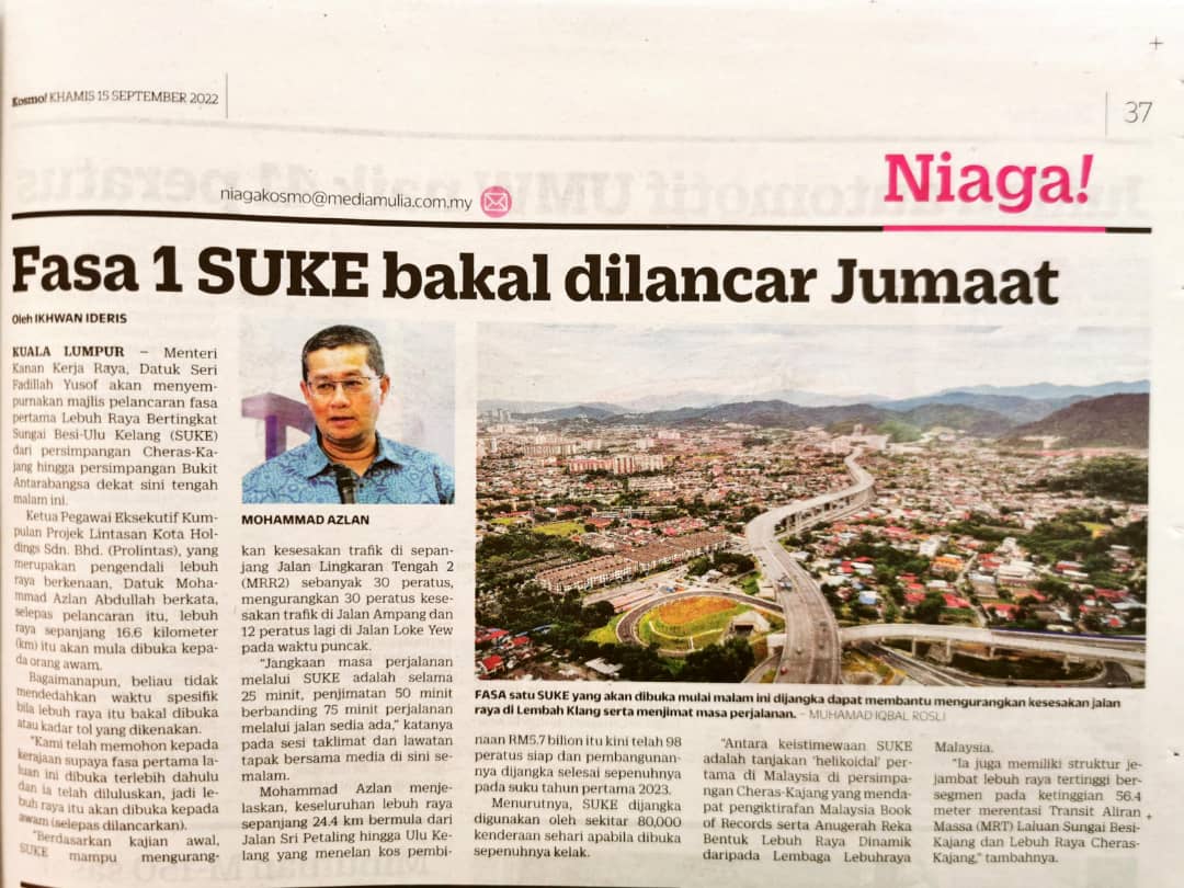 Kosmo! | Fasa 1 SUKE bakal dilancar Jumaat