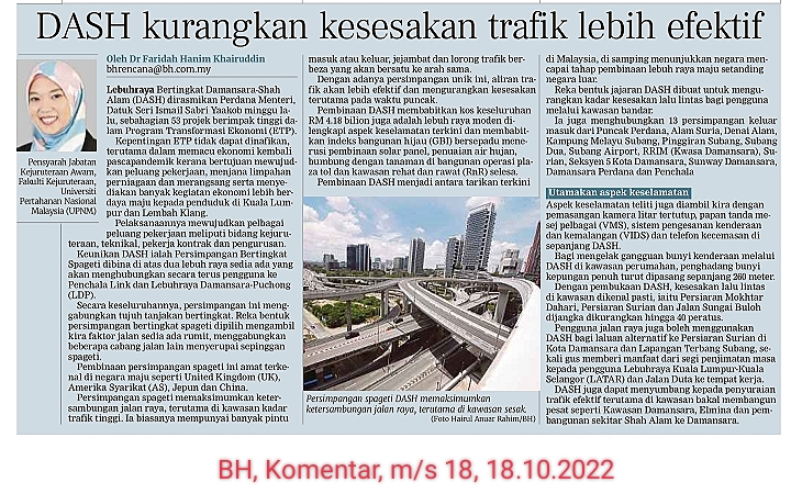 Berita Harian | DASH kurangkan kesesakan trafik lebih efektif