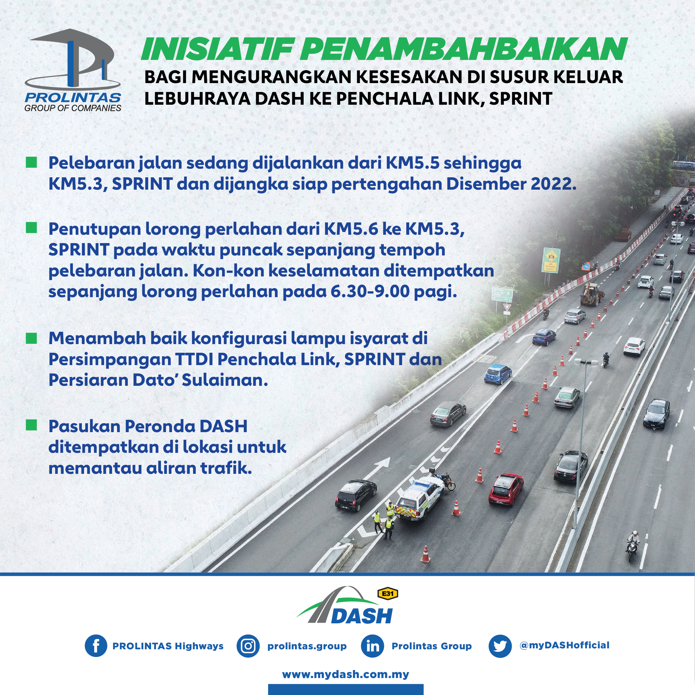 Inisiatif Penambahbaikan Bagi Mengurangkan Kesesakan di Susur Keluar Lebuhraya DASH ke Penchala Link, Sprint