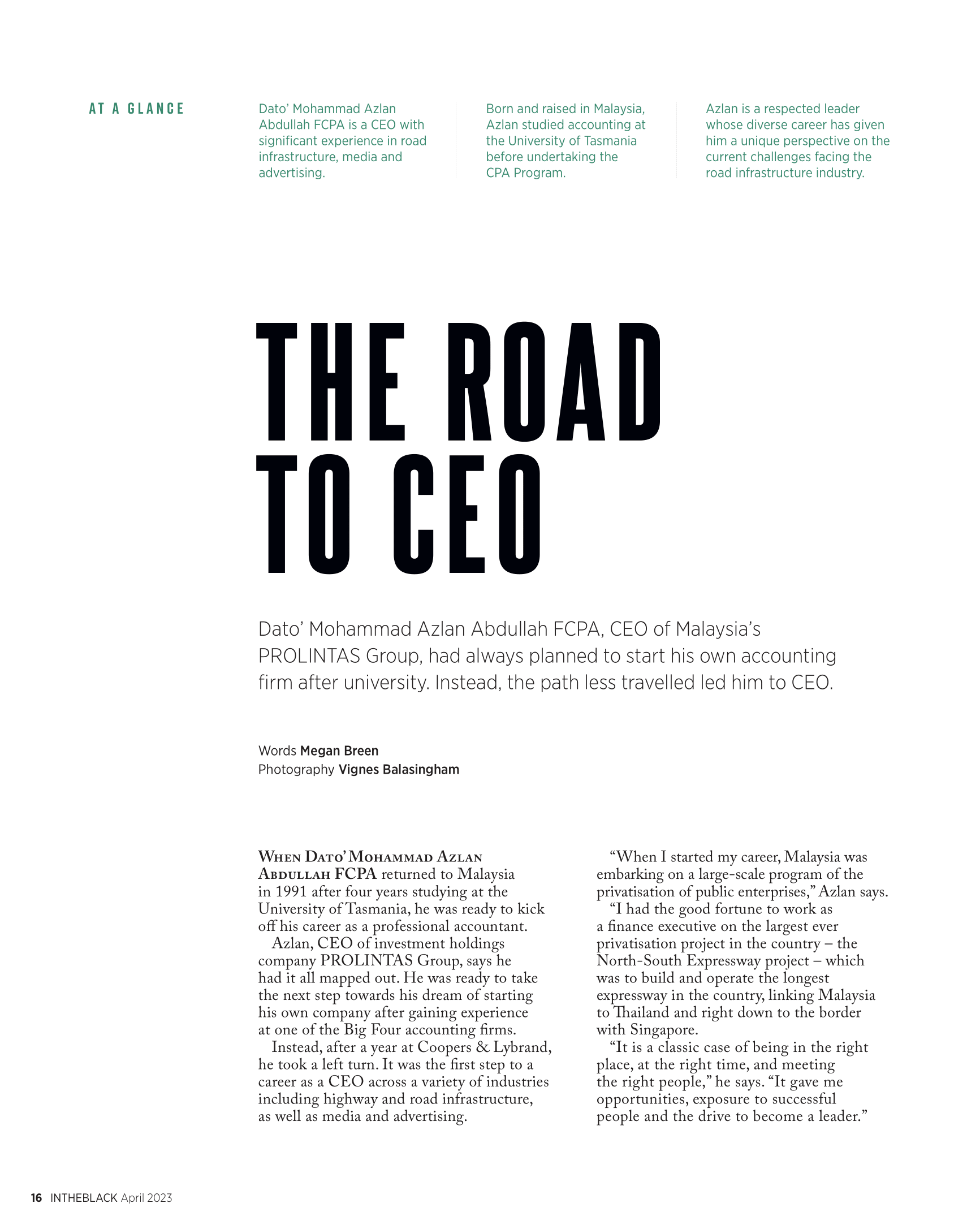 INTHEBLACK AUSTRALIA | THE ROAD TO CEO