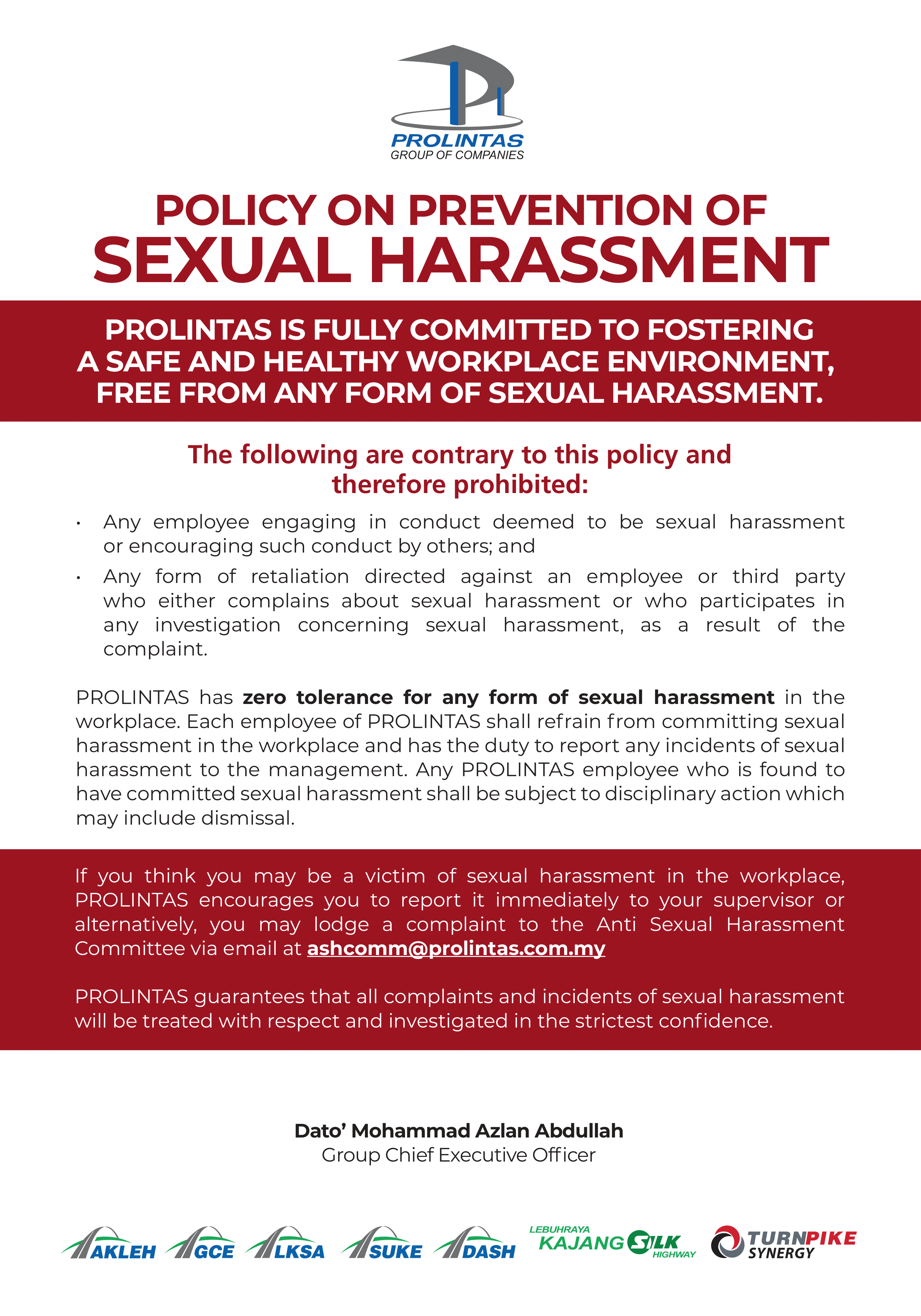 Policy on Prevention of Sexual Harassment